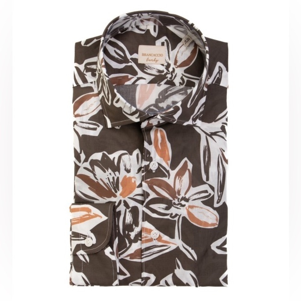 🆕🔥 BRANCACCIO Slim fit floral patterned shirt size 40